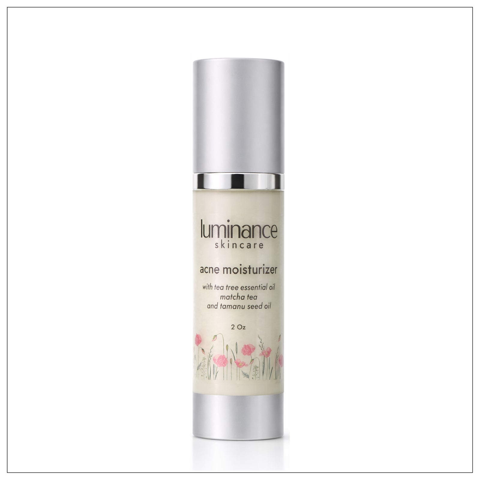 Luminance skincare acne moisturizer bottle on a white background
